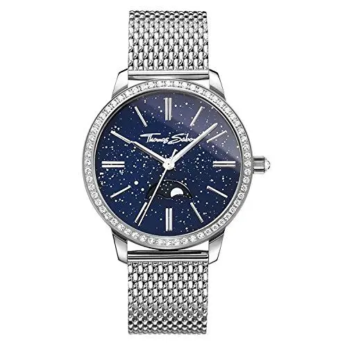 Produktbild: Thomas Sabo Damen Armbanduhr Glam Spirit Mondphase Analog Quarz Edelstahl WA0326-201-209-33 MM