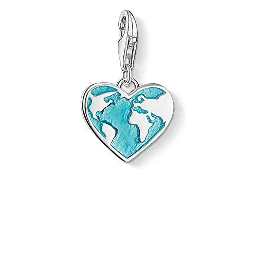 Produktbild: Thomas Sabo Damen Charm-Anhänger Herz Welt Charm Club 925 Sterling Silber 1429-007-17