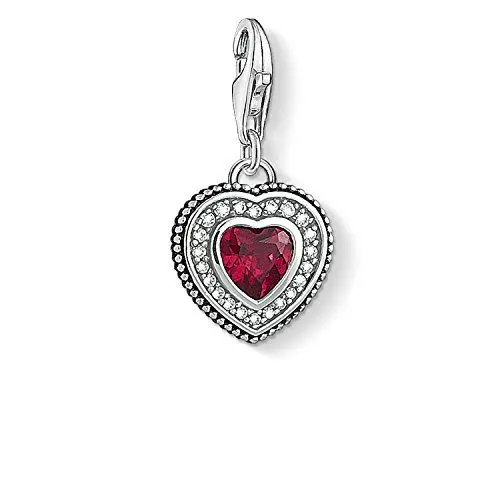 Produktbild: Thomas Sabo Damen Charm-Anhänger Herz mit rotem Stein 925 Sterling Silber 1478-640-10