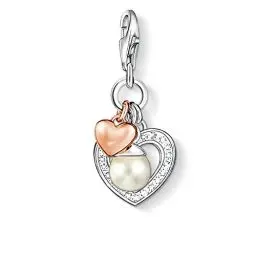 Produktbild: Thomas Sabo Damen Charm-Anhänger Herzen Süßwasserzuchtperle Charm Club 925 Sterling Silber 0937-426-14