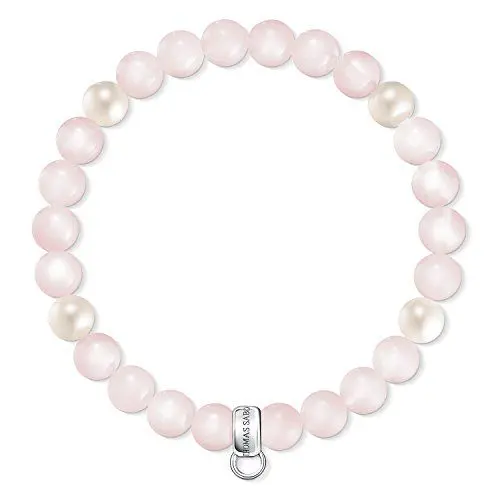 Produktbild: Thomas Sabo Damen Charm-Armband Rosenquarz Süßwasserzuchtperle Charm Club 925 Sterling Silber X0222-469-9