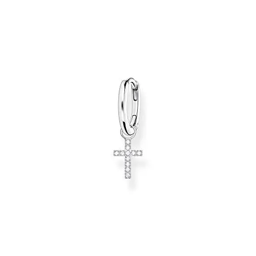 Produktbild: Thomas Sabo Damen Einzel Creole Kreuz Zirkonia 925 Sterlingsilber CR709-051-14