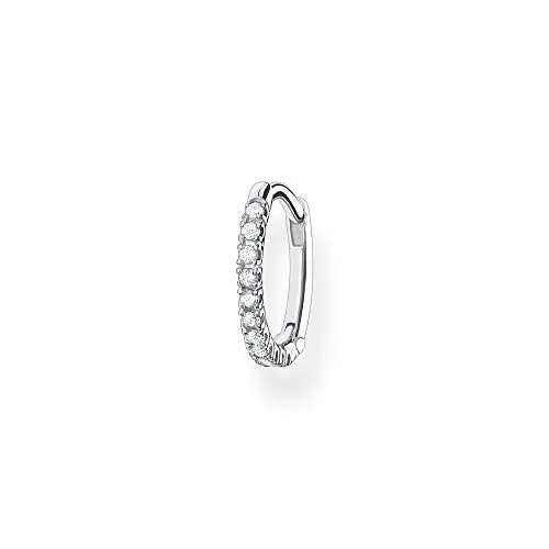 Produktbild: Thomas Sabo Damen Einzel Creole weiße Steine silber, 925 Sterlingsilber, Clipverschluss