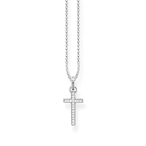 Produktbild: Thomas Sabo Damen Kette Kreuz Zirkonia 925 Sterling Silber KE1653-051-14-L45v