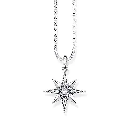 Produktbild: Thomas Sabo Damen Kette mit Anhänger Royalty Stern weiß 925 Sterling Silber KE1825-643-14-L45v