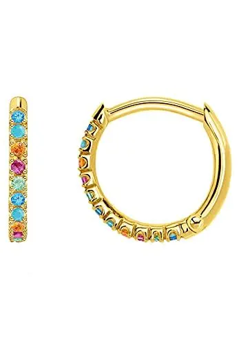 Produktbild: Thomas Sabo Damen Ohrring Einzel Creole farbige Steine 925 Sterling Silber CR659-488-7
