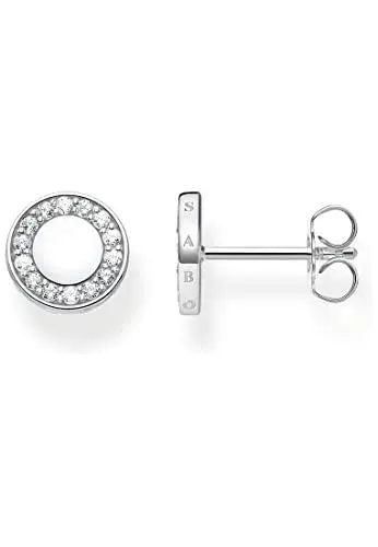 Produktbild: Thomas Sabo Damen Ohrstecker Kreis in der Farbe Silber aus 925 Sterlingsilber mit Zirkonia, Größe: 8,5x8,5mm, H2061-051-14