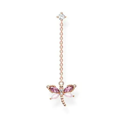 Produktbild: Thomas Sabo H2187-321-7 Charm Club Ohrring Libelle mit Steine 925 Sterlingsilber, vergoldet, Roségold, Glas-Keramik Stein, Zirkonia