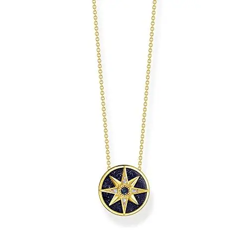 Produktbild: Thomas Sabo Sabo Kette Royalty Stern mit Steinen aus 925er Sterlingsilber 750er Gelbgold-Vergoldung, Länge: 40cm - 45cm, KE2140-963-7-L45V