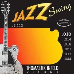 Produktbild: Thomastik 676707 Saiten für E-Gitarre Jazz Swing Series Nickel Flat Wound, Satz JS110 Extra Light .010-.044w