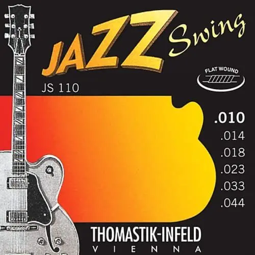 Produktbild: Thomastik 676707 Saiten für E-Gitarre Jazz Swing Series Nickel Flat Wound, Satz JS110 Extra Light .010-.044w