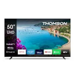 Produktbild: Thomson 65 Zoll (164 cm) UHD Fernseher Smart Android TV (WLAN, HDR, Triple Tuner DVB-C/S2/T2, Sprachsteuerung, Netflix, YouTube, Prime Video, Disney+) – 65UA5S13-2023