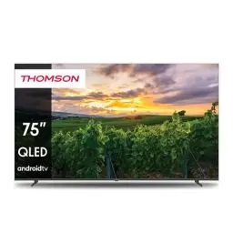 Produktbild: Thomson 75 Zoll (189 cm) QLED Fernseher Smart Android TV (WLAN, HDR, Triple Tuner DVB-C/S2/T2, Sprachsteuerung, Netflix, YouTube, Prime Video) – 75QA2S13-2023