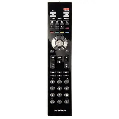 Produktbild: Thomson Universal Fernbedienung 4-in-1 mit Lernfunktion (geeignet für bis zu Vier Geräte und über 1.000 Marken) schwarz