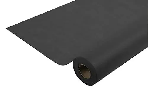 Produktbild: Thouy Tischdecke R781221I Einweg-Tischdecke aus Spunbond-Vlies Länge 50,4m Breite 1,20m (pro Rolle), vorgeschnitten alle 1,20m Farbe Schwarz Reißfestes, wasserabweisendes und abwischbares Material