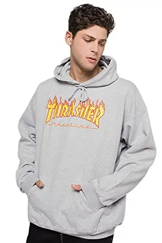 Produktbild: Thrasher Flame Herren-T-Shirt, mit Logo M grau