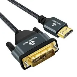 Produktbild: Thsucords 4K HDMI auf DVI Kabel 5M, Vergoldetes geflochtenes DVI auf HDMI Kabel Bidirektional kompatibel mit Projektor, Laptop, TV, PC, DVD Player