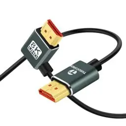 Produktbild: Thsucords Ultradünnes 8K HDMI Winkelstecker 2.1 90 Grad Rechtwinkliges Kabel 1M, Flexibles Schlanke kabel, Unterstützt 4K@120 Hz, 8K@60 Hz, Kompatibel mit Roku TV/HDTV/PS5/Blu-ray