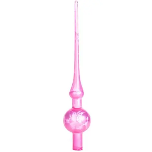 Produktbild: Thüringer Glasdesign Christbaumspitze 28cm | Weihnachtsbaumspitze aus Glas | Spitze Made in Germany (Pink Eislack)