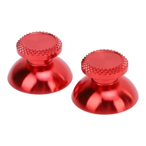 Produktbild: Sxhlseller Thumbsticks für Controller, 2 teiliges Metall Daumengriff Ersatz für Handheld Spielekonsole, Zubehör für Analoge Thumbsticks aus Aluminiumlegierung (Rot)