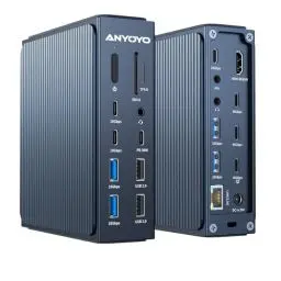 Produktbild: Thunderbolt 4 Dock – 21 Anschlüsse, 8K60Hz HDMI, 2,5 GbE Ethernet, SD/TF 4.0, 10 Gbps USB C/A 3.2 Gen2, 3,5 mm Audio, MacBook Dockingstation Dual Monitor, 40 Gbps Dock für Mac M1/M2/M3 Pro/Max