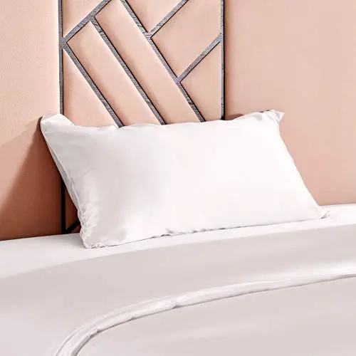 Produktbild: THXSILK Luxus 100% 19 Momme Seide Kissenbezug Kissenhülle mit Reißverschluss - Seide Kissen Bezug - Super Weich und Glatt Seidenkissenbezug (40x60cm, Weiß)
