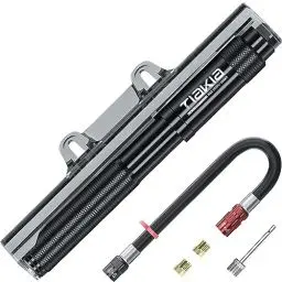 Produktbild: Tiakia Fahrrad Pumpe Mini 260PSI Hoher Druck Luftpumpe Klein für Presta Schrader Dunlop Ventile, Kompakt Tragbare Handpumpe Fahrradpumpe Leicht für BMX Mountainbike Rennrad E-Bike mit Montagehalterung