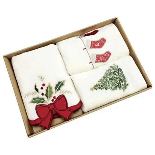 Produktbild: Tianbi Weihnachten Handtücher 100% Reine Baumwolle Waschlappen Reine Baumwolle Handtücher Waschbecken Handtücher Bad Dekorative Geschirrtücher Set Weihnachten Küche