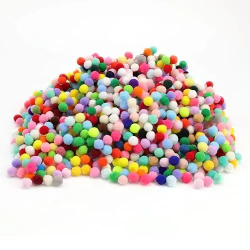 Produktbild: TIANLIN Filzkugeln Bunt, 2000 Stücke PomPoms 10mm, Pompons zum Basteln, Hohe Elastizität Polyester-Seidenmaterial DIY Dekoratives Spielzeug, für Partydekorationen Handgemachte Geschenke
