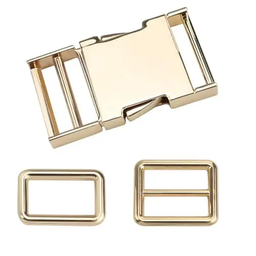Produktbild: TIANLIN Schnallen und Verschlüsse, Metal Schnallen (Gold), 50×30mm Steckschnalle, Innenmaß 25 mm, Rucksack Schnalle Ersatz, mit 2 Zubehör, für Rucksack, Handtasche, Umhängetasche