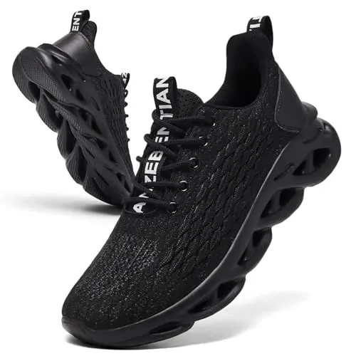 Produktbild: TIANZEBEN Damen Turnschuhe Sportschuhe Laufschuhe Schuhe Running Tennis Walkingschuhe Fitnessstudio Sneaker Freizeit Fashion Leichtgewichts Atmungsaktiv Schwarz 41