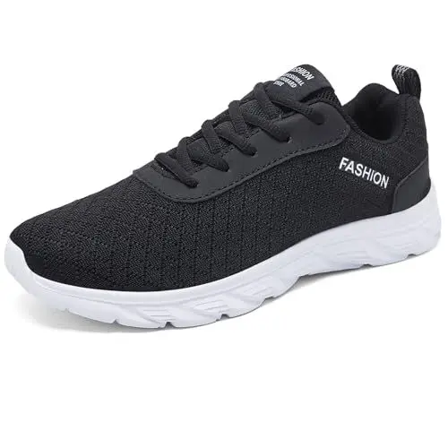 Produktbild: TIANZEBEN Herren Schuhe Laufschuhe Turnschuhe Walkingschuhe Sportschuhe Tennis Jogging Schuhe Fitness Atmungsaktiv Leichtgewichts Freizeit Straßenlaufschuhe Schwarz&Weiß 43