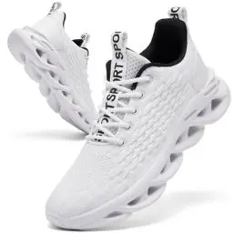 Produktbild: TIANZEBEN Herren Schuhe Walkingschuhe Sneaker Running Tennis Turnschuhe Sportschuhe Laufschuhe Fitnessstudio Freizeit Atmungsaktiv Fashion Leichtgewichts Weiß 42