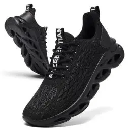 Produktbild: TIANZEBEN Herren Sportschuhe Turnschuhe Laufschuhe Schuhe Running Tennis Walkingschuhe Fitnessstudio Sneaker Freizeit Fashion Leichtgewichts Atmungsaktiv Schwarz 43