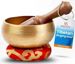 Produktbild: Tibetische Klangschalen Setz – Einfach zu Spielen für Anfänger – Authentische Handarbeit Heilung Meditation Yoga Klang Schüssel - Perfekt Geschenk für Frauen von Himalayan Bazaar (3 Zoll)