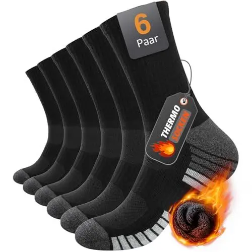 Produktbild: TIBISI Socken Herren Damen Wandersocken Arbeitsocken Sportsocken Tennissocken Laufensocken Baumwolle Atmungsaktiv 5/6 paar