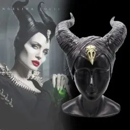 Produktbild: Tibroni Halloween Maleficent Kostüm Damen, Teufelshörner Latex, Teufelshörner Haarreif Schwarz, Stirnband Königin Hörner Helm, Stirnband Hörner Dekoration Erwachsene Hörner Hut Unisex Einheitsgröße