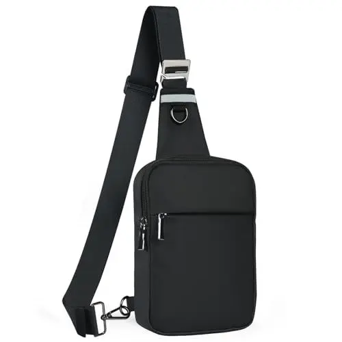 Produktbild: Tibroni Sling Bag Umhängetasche Brusttasche Schultertasche Herren Damen mit RFID-Blockierung, Chest Crossbody Bag, Herrentaschen Klein, Shoulder Bag Geeignet für Linke und Rechte Schultern