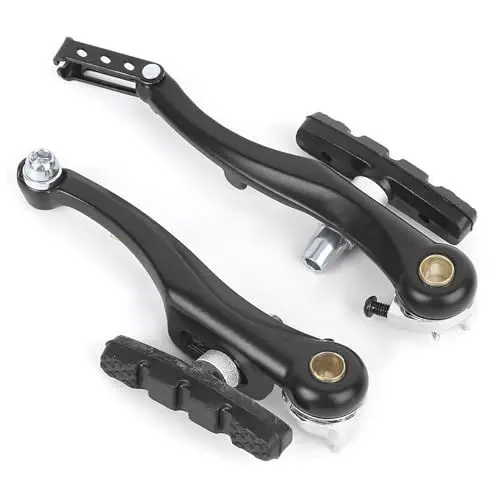 Produktbild: TICFOX Fahrrad V Bremsensatz, Fahrrad Mountainbike Bremshebel, Schwarze V Bremsen aus Aluminiumlegierung Vorder Bremshebel Kit mit Bremsseile/Stiefel/Schrauben für Mountainbikes und Rennrader(1 Paare)