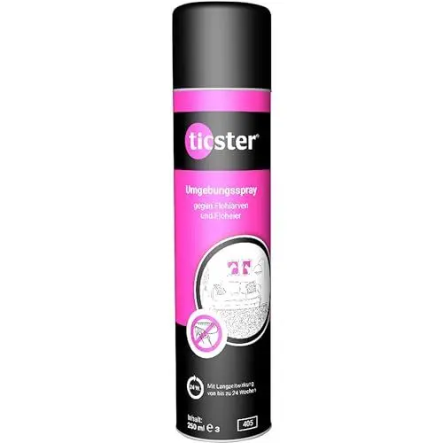 Produktbild: TICSTER Umgebungsspray Flöhe, 24 Wochen Schutz (sofortiger und langanhaltender Flohschutz, Floh Umgebungsspray Wohung für Körbchen, Teppich, Ruhe- & Schlafplatz)