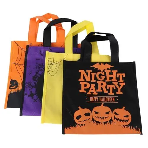Produktbild: TIDTALEO 12 Stk Halloween-Einkaufstasche Goodie-Bag Hexen-Einkaufstaschen halloween handtasche halloween treat bags Halloween-Tasche Geschenktasche Drucken Non-Woven-Taschen Lebensmittel