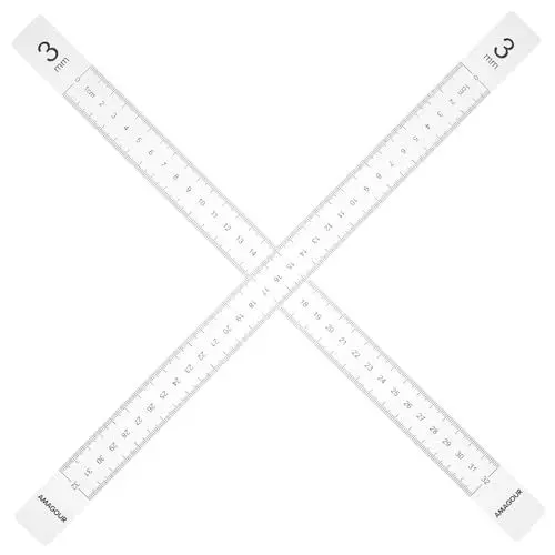 Produktbild: TIDTALEO 1 Paar Teigmesser Backlineal Teigschienenschiene teigschneider ausstecher für knete Nudelholz Teigritzwerkzeug Teigwaage mit Messlineal Pizza Kuchenkruste Dickenmesser Acryl, XJ2014N12J
