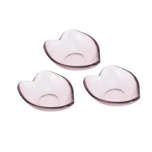 Produktbild: TIDTALEO 3st Gewürzschüssel Rosa Glasplatten Herzförmiges Gericht Herzförmige Glasschale Rosa Platten Herzschale Aus Glas Herzplatten Kleine Tauchschälchen Glasgeschirr Tauchen Phnom Penh