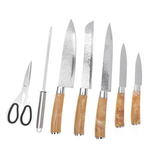 Produktbild: TIDTALEO Küchenblock 1 Satz Edelstahlmesser cutermesserset knives set Edelstahlschneider universeller Messerblock Obstmesser für Zuhause Fruchtschneider Haushalt Suite Allzweckmesser