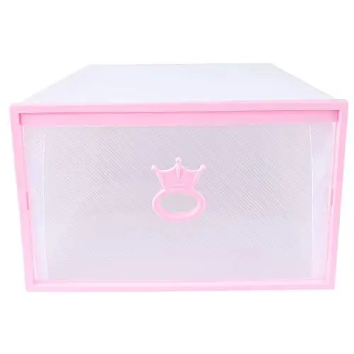 Produktbild: TIDTALEO Kasten schuhaufbewahrungsbox aus kunststoff aufbewahrungsdose storage boxes schuhregale shoe boxes ziehen Schuhkarton Veranstalter Kleiderschrank Aufbewahrungskiste Plastik Rosa