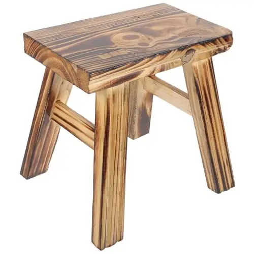 Produktbild: TIDTALEO Massivholzhocker Holzhocker Schuhhocker Kleiner Hocker Tritthocker Holz Tritthocker Für Kinder Holz Tritthocker Kinderhocker Zum Sitzen Holz Tritthocker Kinder