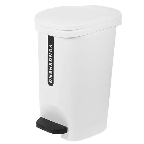 Produktbild: TIDTALEO Mülleimer Kleine Tonne Treteimer Mülltonne Badezimmer Recyceln Toiletteneimer Menschlich Behälter Müllbeutelhalter Papierkorb Kann Tritt Auf Mülltonnen Kompost Tank Weiß Pp