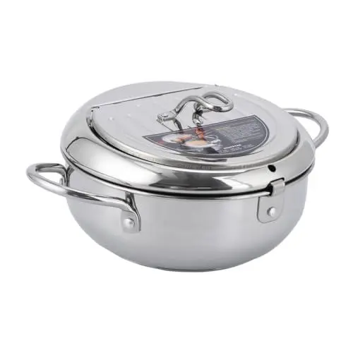 Produktbild: TIDTALEO Topf Japanischer Wok tiefe Bratpfanne beschichtete pfanne Fritteuse aus Stahl Haushalt Suppentopf Für Die Küche