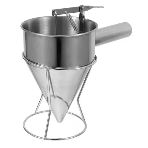 Produktbild: TIDTALEO Trichterfischbällchenmaschine Wachsspender Süßwarenspender Pfannkuchenmixer Und -spender Trichterspender Aus Edelstahl Pfannkuchentrichter Rostfreier Stahl Silver
