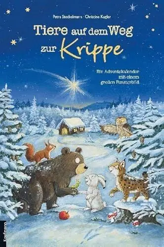 Produktbild: Tiere auf dem Weg zur Krippe. Ein Adventskalender mit einem großen Fensterbild (Adventskalender mit Geschichten für Kinder: Ein Buch zum Vorlesen und Basteln)